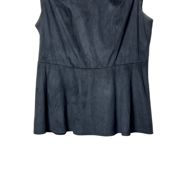 TORRID FAUX SUEDE SLEEVELESS STUDDED PEPLUM TOP BLACK IN COLOR SIZE 1 (1X) - Picture 5 of 10